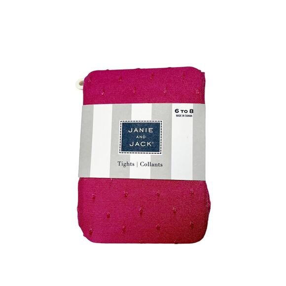 NWT Janie And Jack Swiss Dot Tights Size 6-8 - Picture 1 of 3